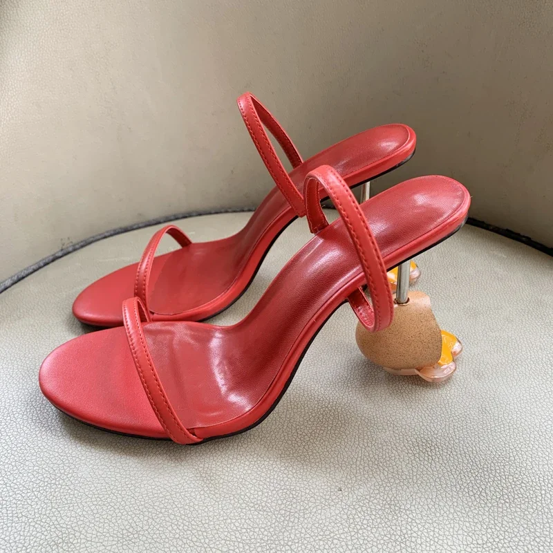 Sandal Strappy Heeled - Letnie sandały na paskach z odkrytymi