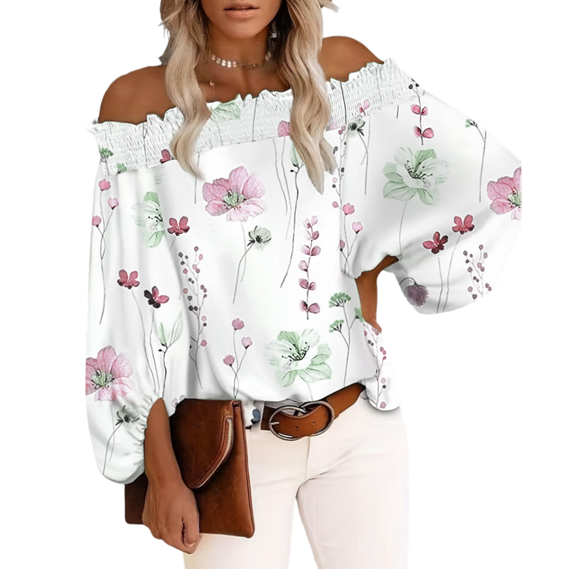 Blouse Off Shoulder - Bluzka damska plus size, nowa, codzienna,