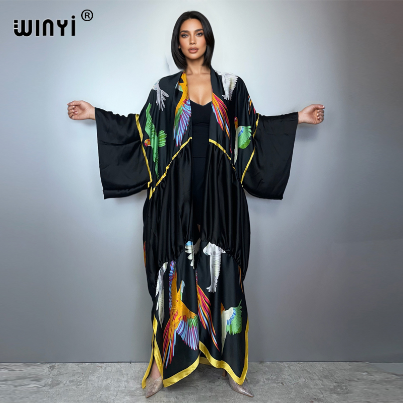 Cover Up Kaftan - WINYI kimono maxi w stylu boho,