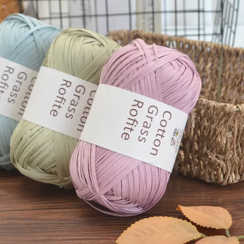 Crochet Bag Raffia - Nowa Wielokolorowa Rafia Bawełniana Nici z