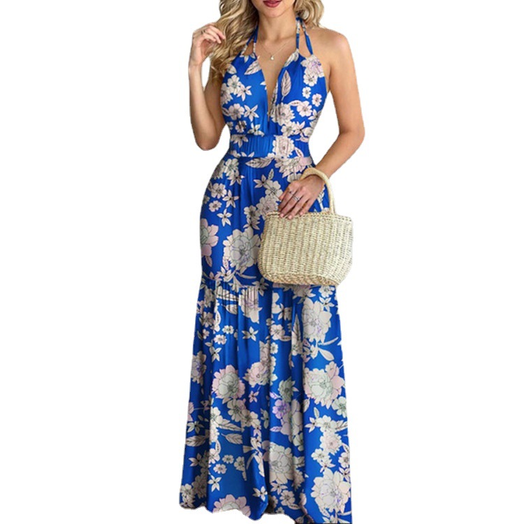 Sukienka maxi w kwiaty, długa, – Maxi Dress Halter recenzja i cena